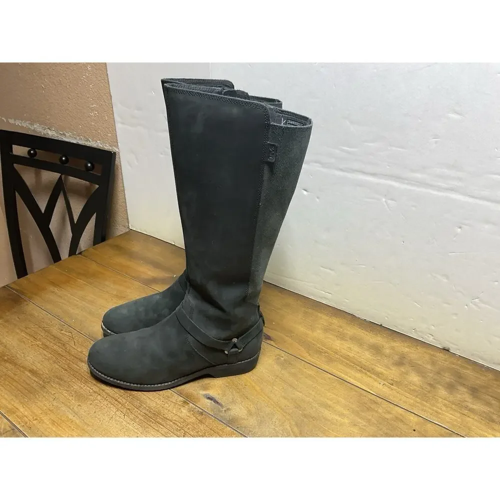 Teva De La Vina Dos Women's Size 9 Tall Black Leather Waterproof 1017143 Boots